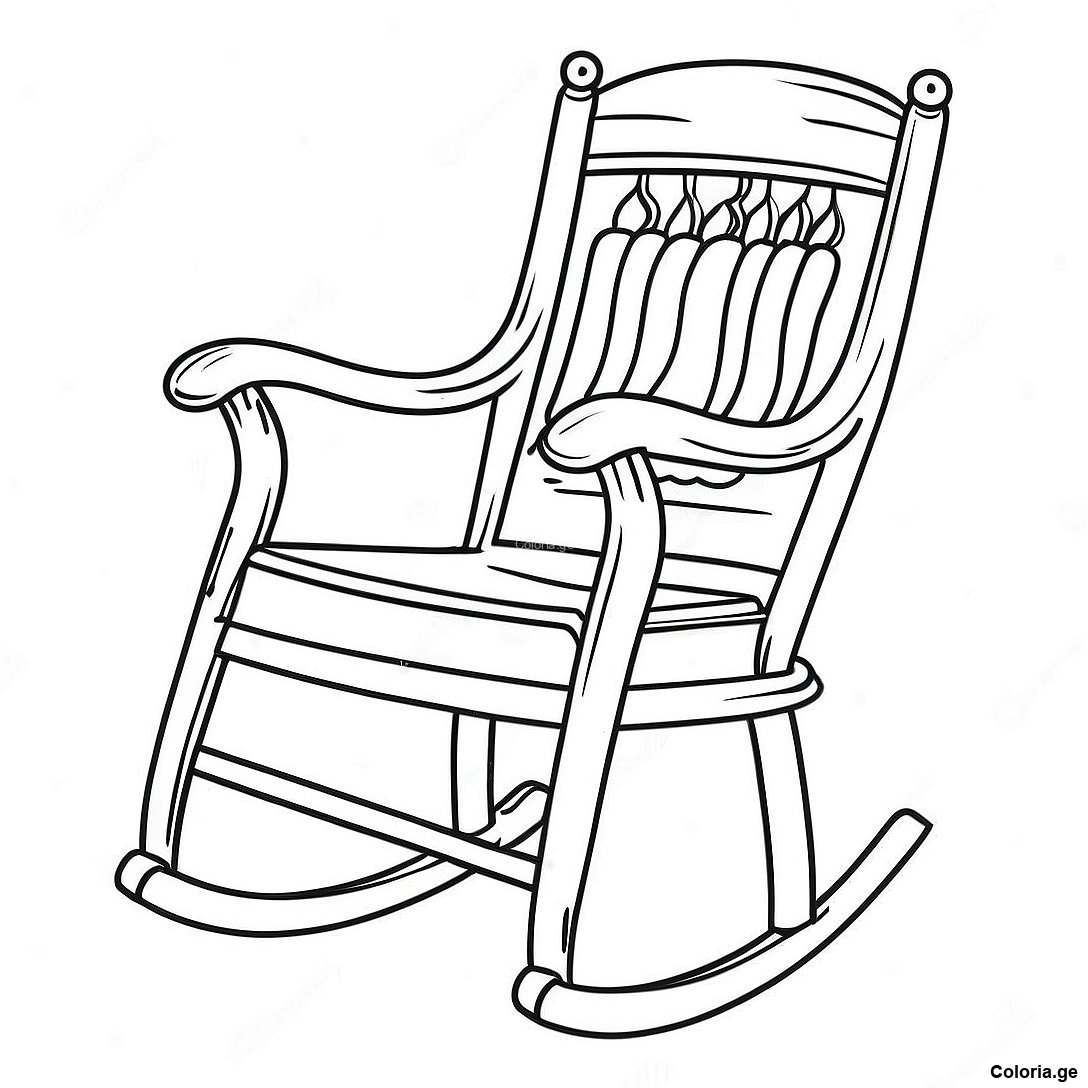 Page à colorier Coloriage De Chaise Berçante Vintage imprimable gratuitement de la collection Divers — dessin en noir et blanc pour enfants et adultes.