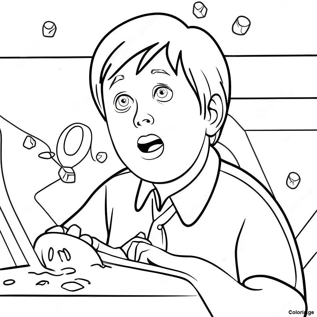 Page à colorier Coloriage De Kevin Mccallister En Action imprimable gratuitement de la collection Divers — dessin en noir et blanc pour enfants et adultes.