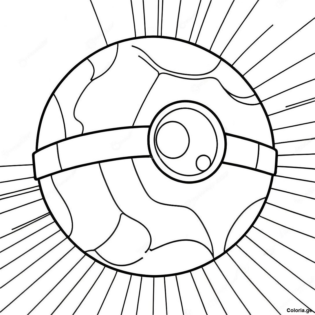 Page à colorier Design De Pokeball Vintage Page À Colorier imprimable gratuitement de la collection Pokemon — dessin en noir et blanc pour enfants et adultes.