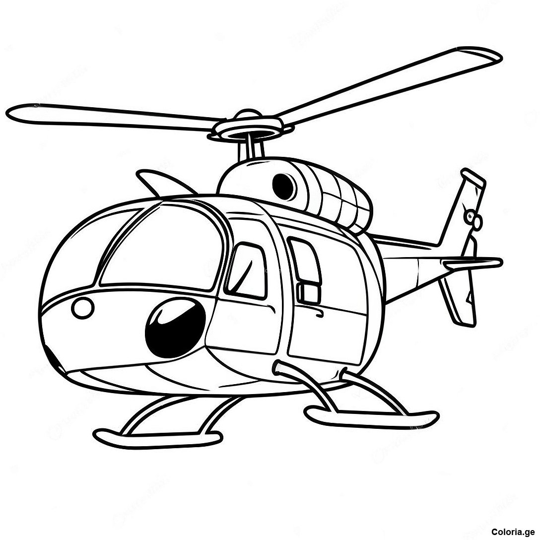 Page à colorier Hélicoptère Vintage En Mission Page À Colorier imprimable gratuitement de la collection Machines — dessin en noir et blanc pour enfants et adultes.