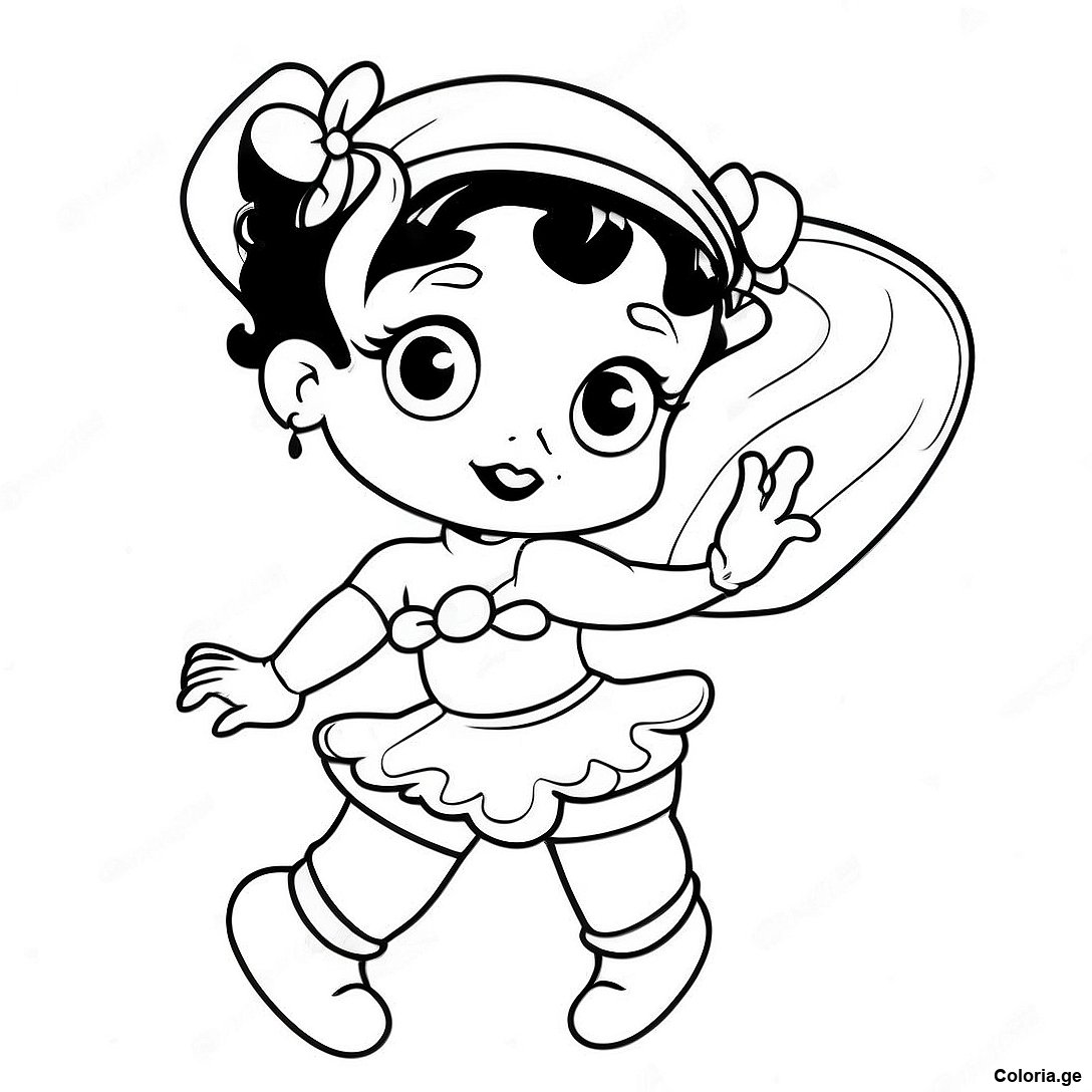 Page à colorier Page À Colorier De Betty Boop Vintage imprimable gratuitement de la collection Émissions de Télévision pour Enfants — dessin en noir et blanc pour enfants et adultes.