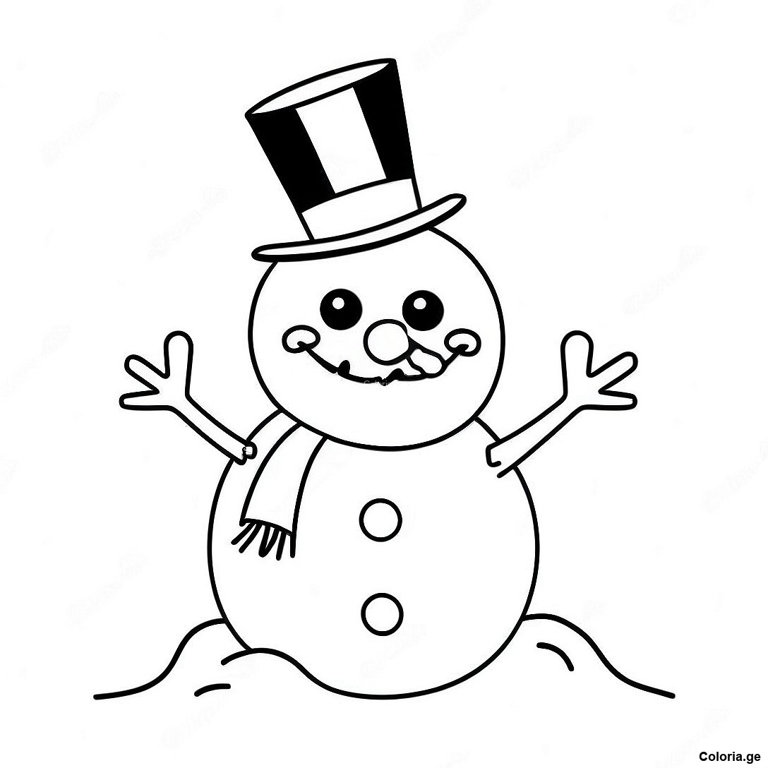 Page A Colorier De Bonhomme De Neige Mignon Avec Des Yeux En Bouton 22850 4993
