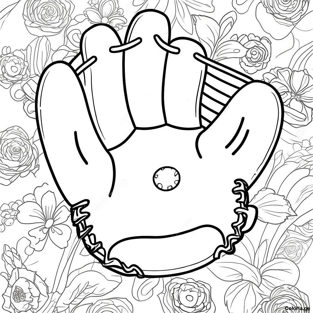 Page à colorier Page À Colorier De Gant De Baseball Vintage imprimable gratuitement de la collection Sports — dessin en noir et blanc pour enfants et adultes.
