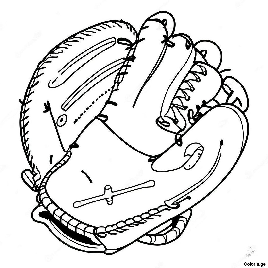 Page à colorier Page À Colorier De Gant De Baseball Vintage imprimable gratuitement de la collection Sports — dessin en noir et blanc pour enfants et adultes.