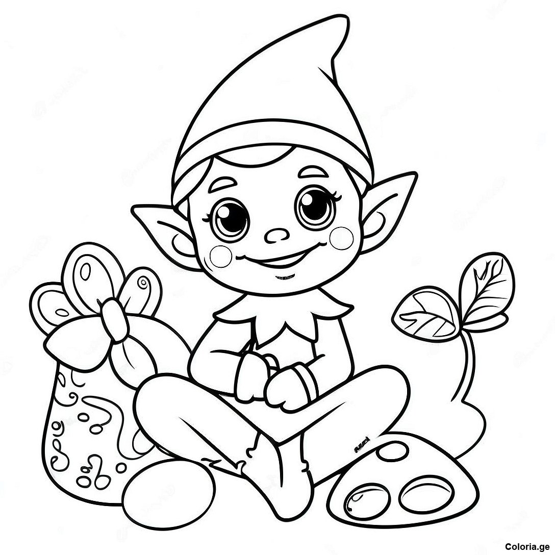 Page A Colorier De Lelfe Joyeux Sur Letagere 60402 13231