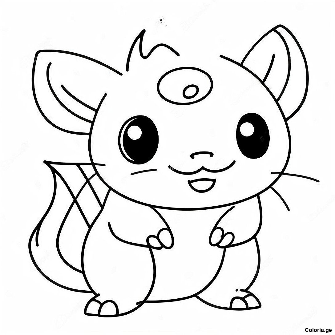 Page à colorier Page À Colorier De Raichu De Type Électrique imprimable gratuitement de la collection Pokemon — dessin en noir et blanc pour enfants et adultes.