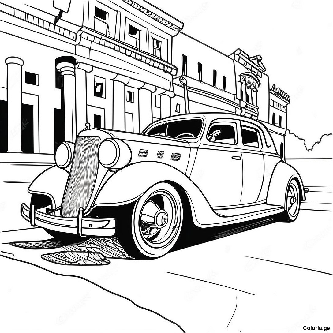 Page A Colorier De Voiture Vintage 64350 12951