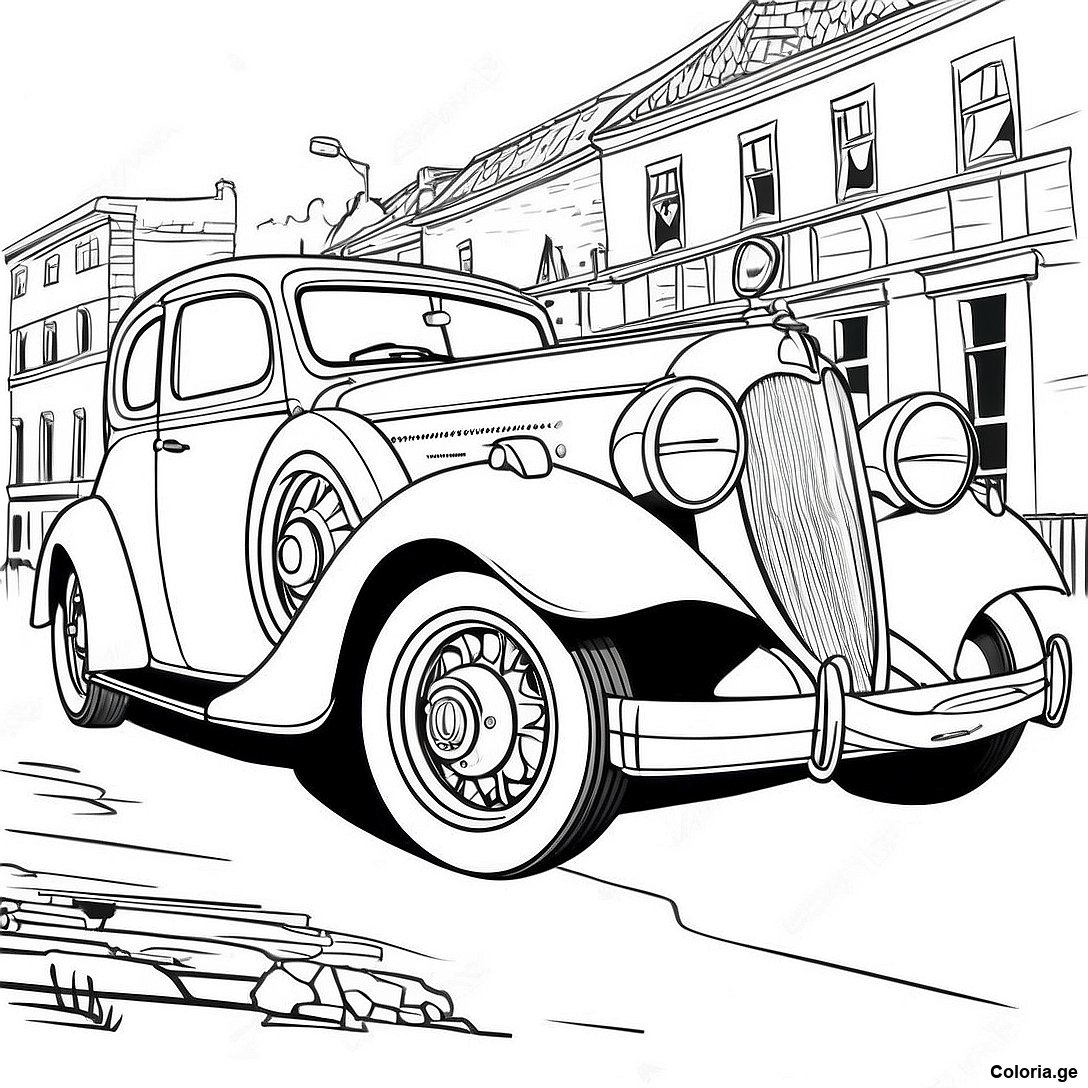 Page A Colorier De Voiture Vintage 64350 12952