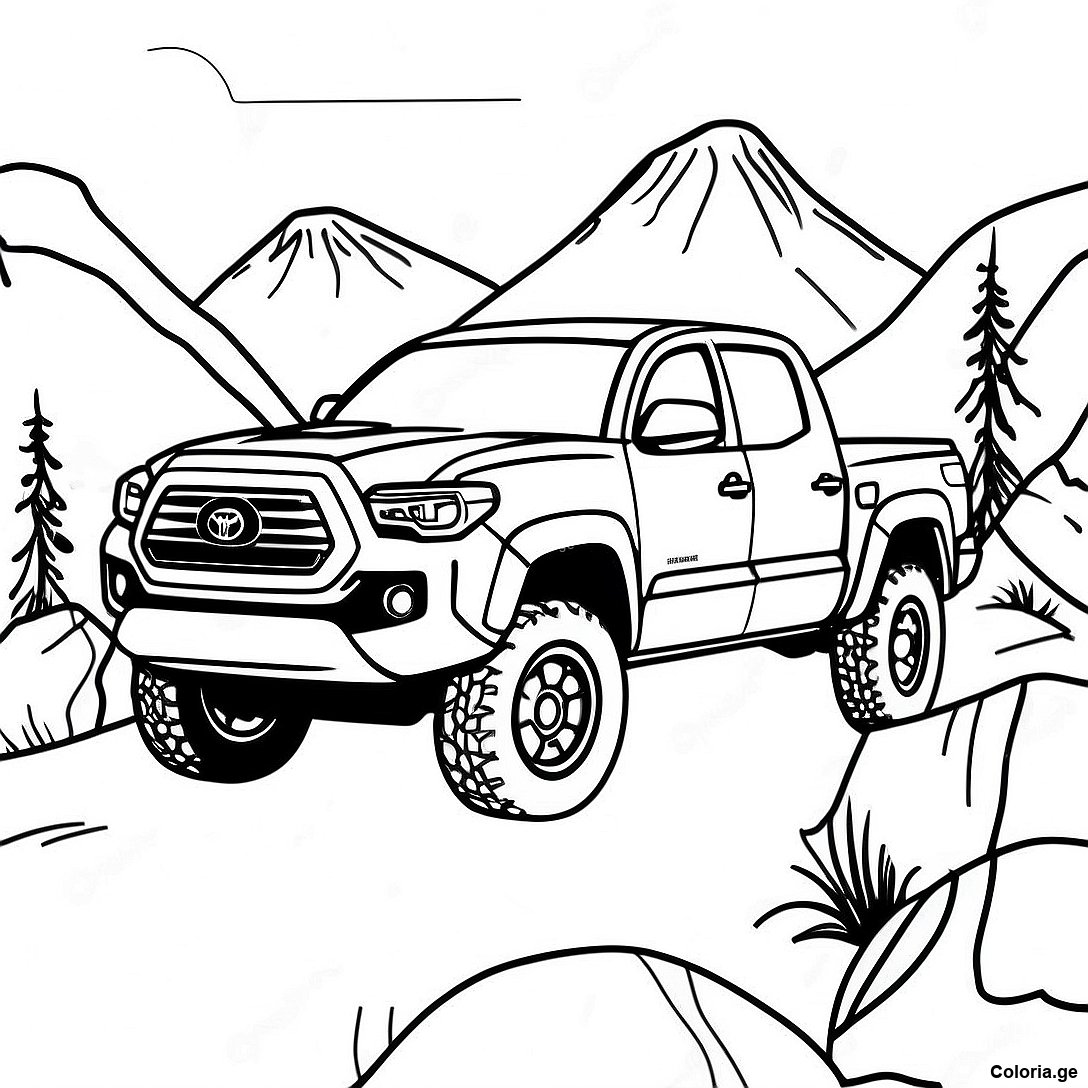 Page A Colorier Toyota Tacoma Dans Les Montagnes 132747 65198