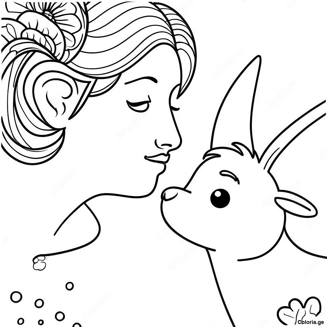 Page à colorier Page De Coloriage Animaux Compatissants Partageant imprimable gratuitement de la collection Éducatif — dessin en noir et blanc pour enfants et adultes.