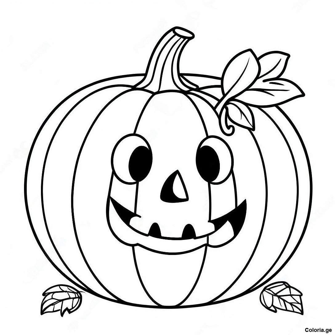 Page à colorier Page De Coloriage Citrouille Halloween Vintage Creepy imprimable gratuitement de la collection Halloween — dessin en noir et blanc pour enfants et adultes.