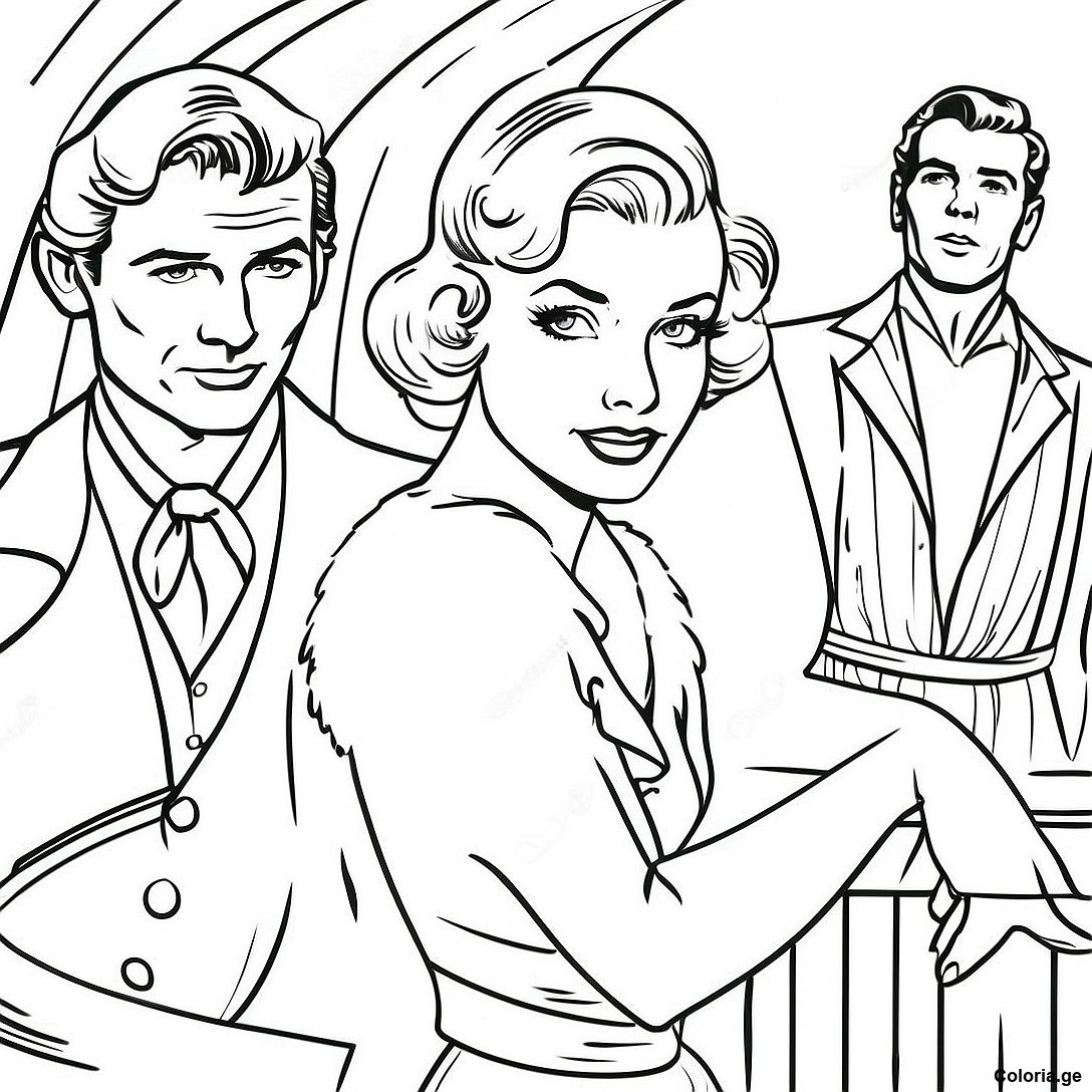Page De Coloriage Daffiche De Film Vintage Dhollywood 133751 65970