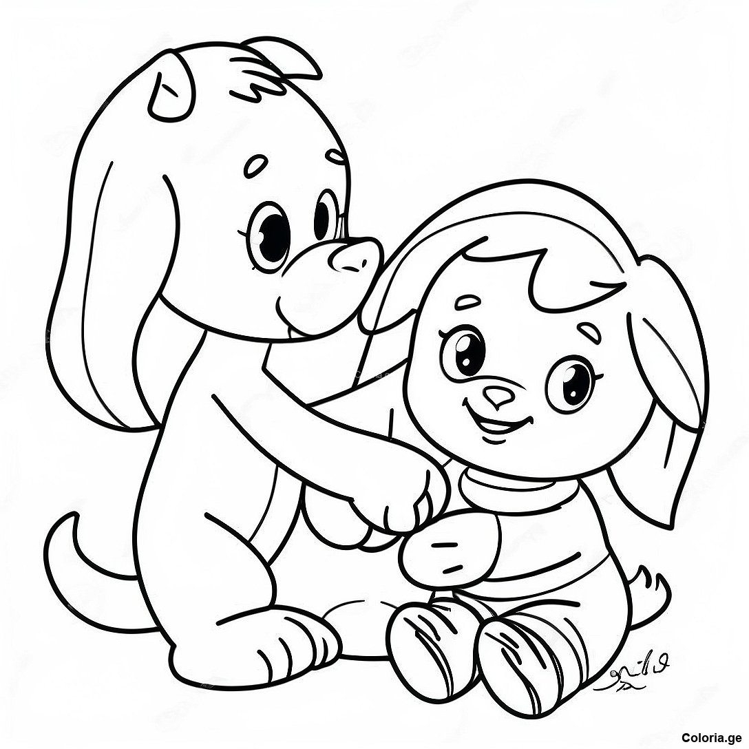 Page à colorier Page De Coloriage D'amis Attentionnés Partageant Des Jouets imprimable gratuitement de la collection Divers — dessin en noir et blanc pour enfants et adultes.