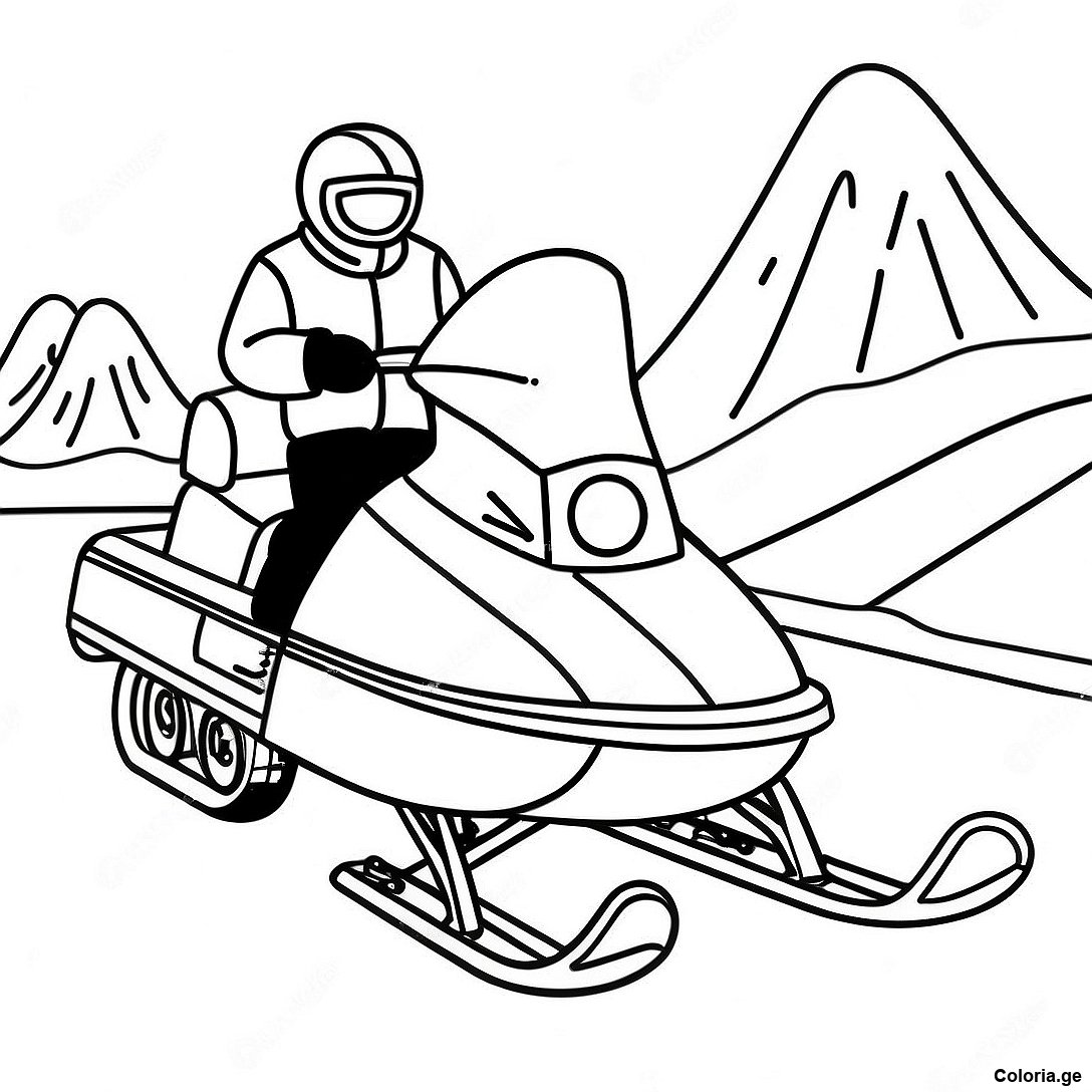 Page à colorier Page De Coloriage D'aventure En Motoneige Vintage imprimable gratuitement de la collection Divers — dessin en noir et blanc pour enfants et adultes.