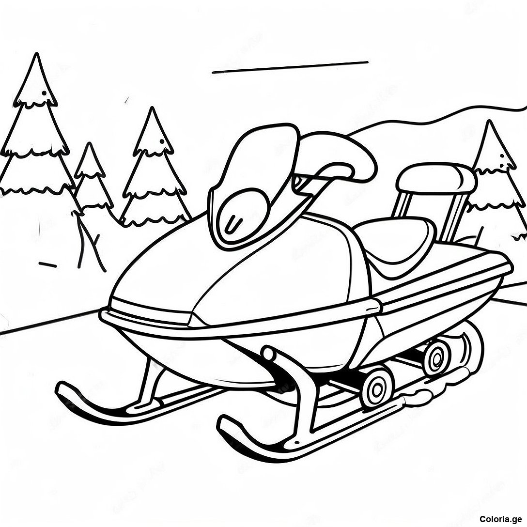 Page à colorier Page De Coloriage D'aventure En Motoneige Vintage imprimable gratuitement de la collection Divers — dessin en noir et blanc pour enfants et adultes.
