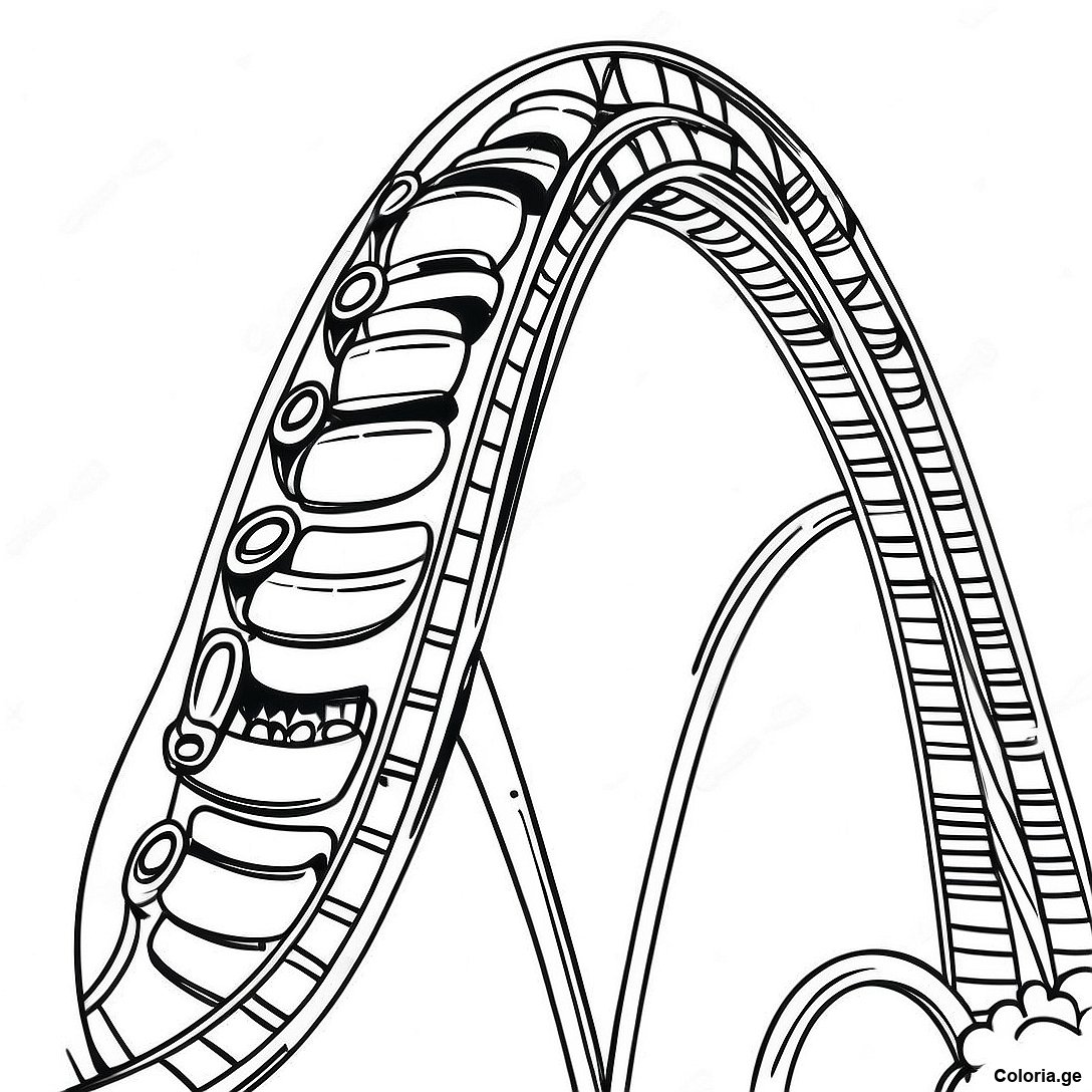 Page à colorier Page De Coloriage De Boucle De Montagnes Russes Amusante imprimable gratuitement de la collection Divers — dessin en noir et blanc pour enfants et adultes.