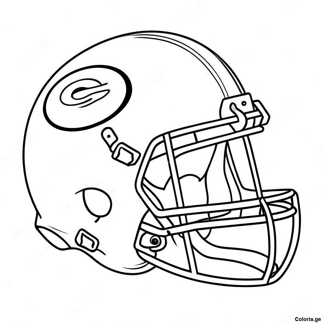 Page à colorier Page De Coloriage De Casque De Football Vintage imprimable gratuitement de la collection Sports — dessin en noir et blanc pour enfants et adultes.