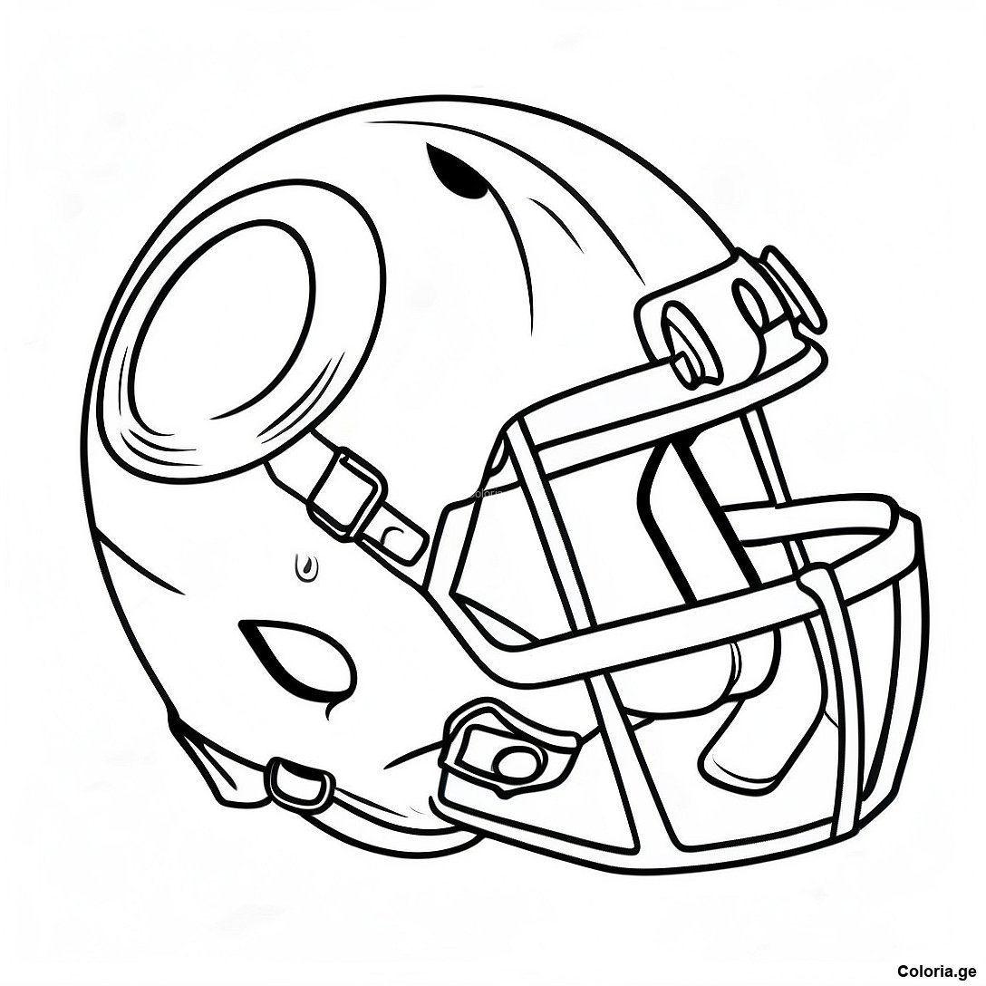 Page à colorier Page De Coloriage De Casque De Football Vintage imprimable gratuitement de la collection Sports — dessin en noir et blanc pour enfants et adultes.