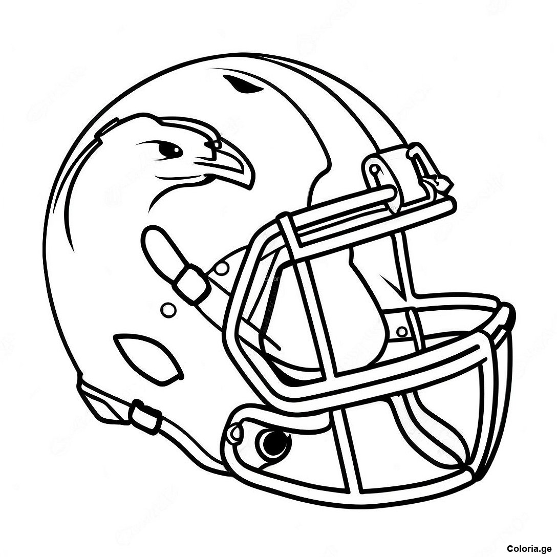 Page à colorier Page De Coloriage De Casque Nfl Vintage imprimable gratuitement de la collection Sports — dessin en noir et blanc pour enfants et adultes.