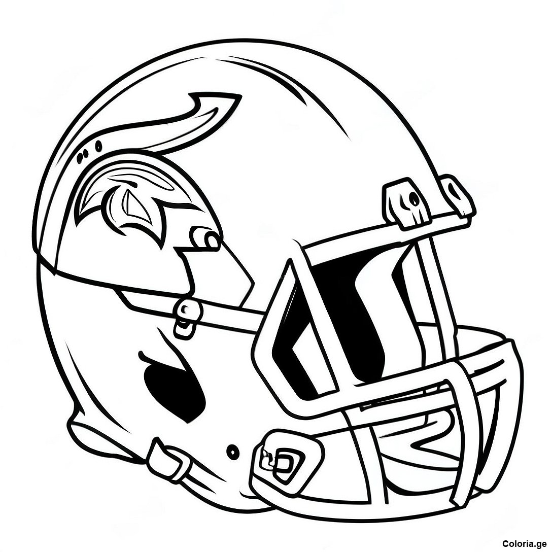 Page à colorier Page De Coloriage De Casque Nfl Vintage imprimable gratuitement de la collection Sports — dessin en noir et blanc pour enfants et adultes.