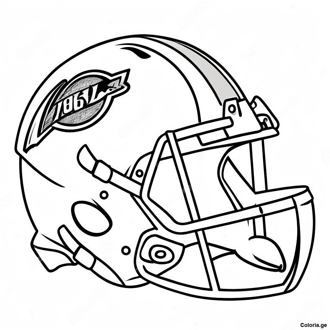 Page à colorier Page De Coloriage De Casque Nfl Vintage imprimable gratuitement de la collection Sports — dessin en noir et blanc pour enfants et adultes.