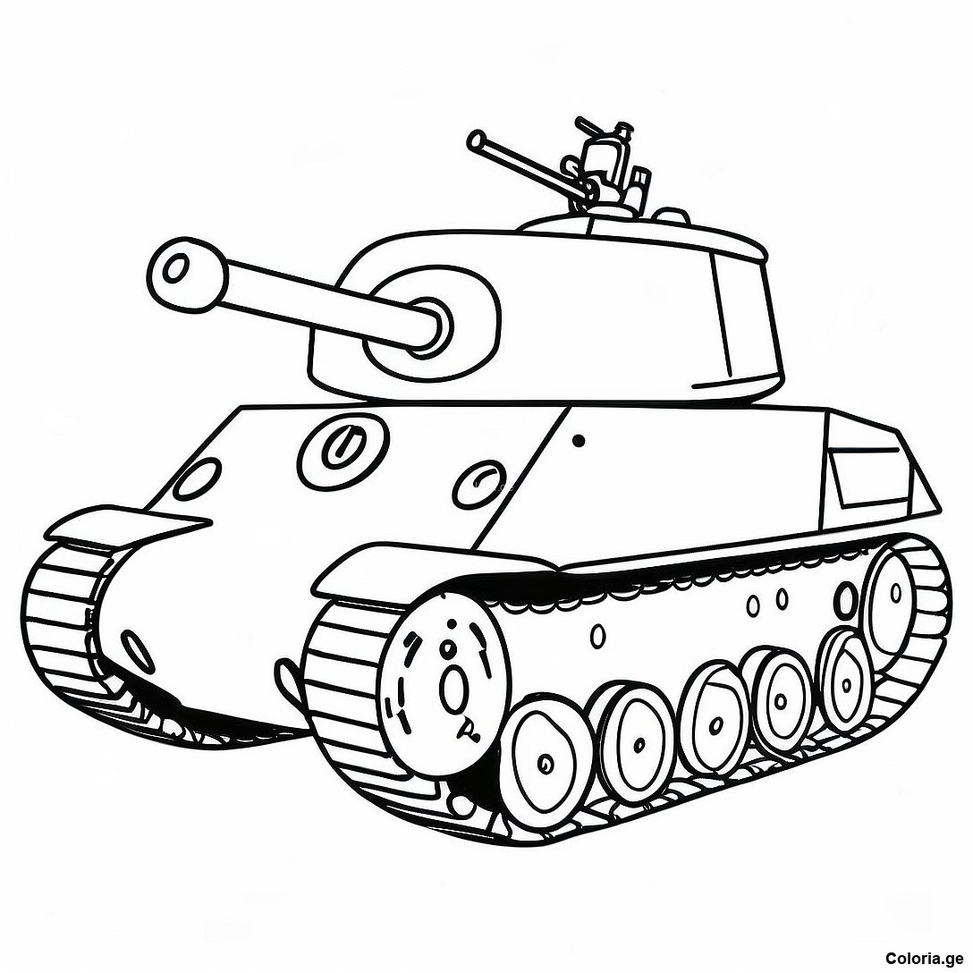 Page à colorier Page De Coloriage De Char Ww2 Réaliste imprimable gratuitement de la collection Machines — dessin en noir et blanc pour enfants et adultes.