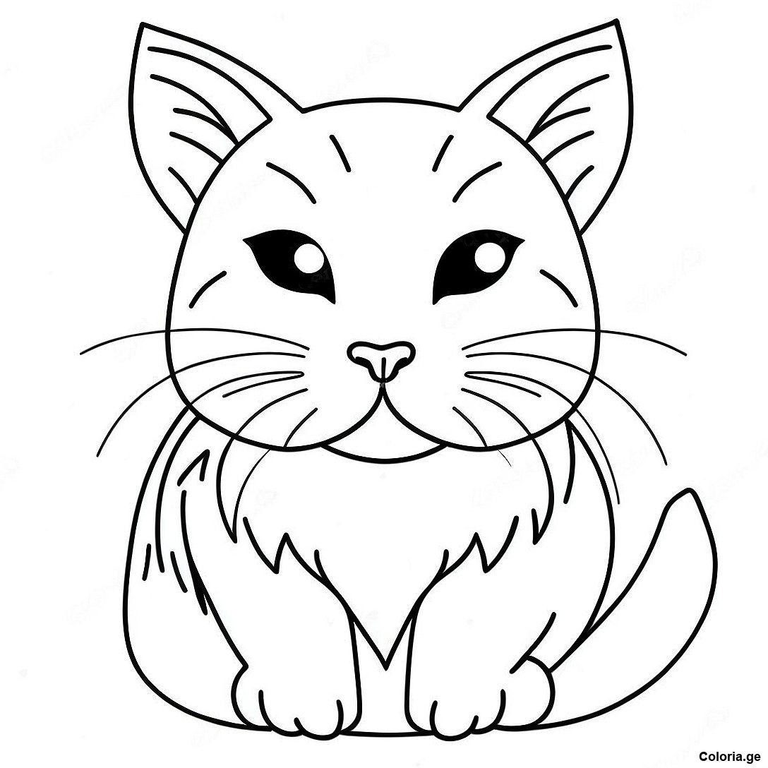 Page à colorier Page De Coloriage De Chat Réaliste imprimable gratuitement de la collection Animaux — dessin en noir et blanc pour enfants et adultes.