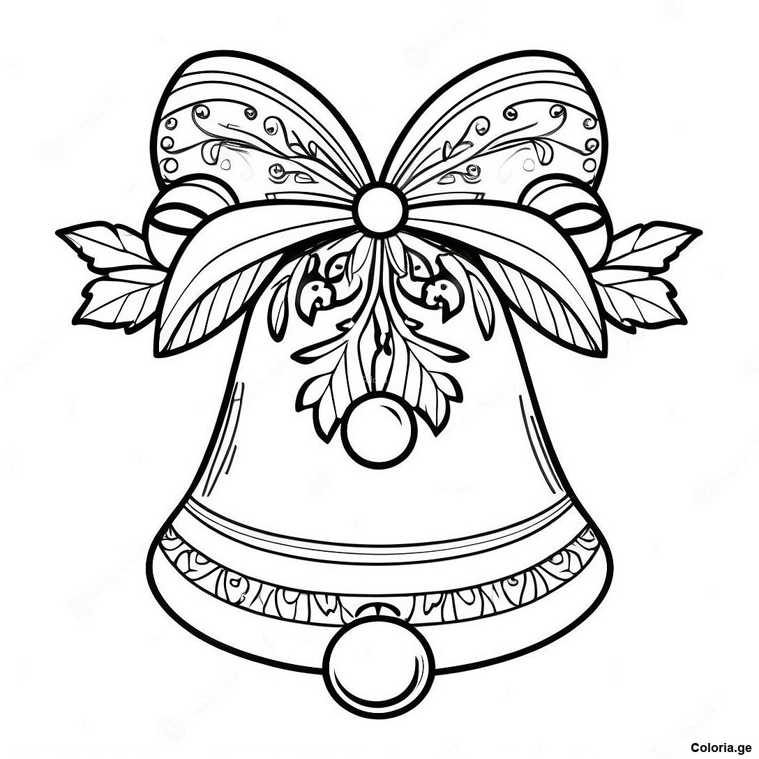 Page à colorier Page De Coloriage De Cloche De Noël Vintage imprimable gratuitement de la collection Divers — dessin en noir et blanc pour enfants et adultes.