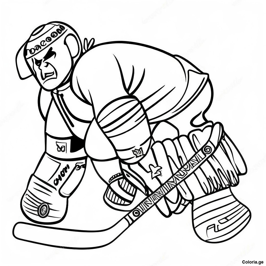 Page à colorier Page De Coloriage De Hockey Vintage Des Bruins imprimable gratuitement de la collection Sports — dessin en noir et blanc pour enfants et adultes.