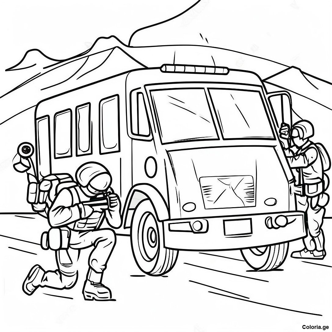 Page De Coloriage De La Mission De Sauvetage De Lequipe Swat 88034 28414