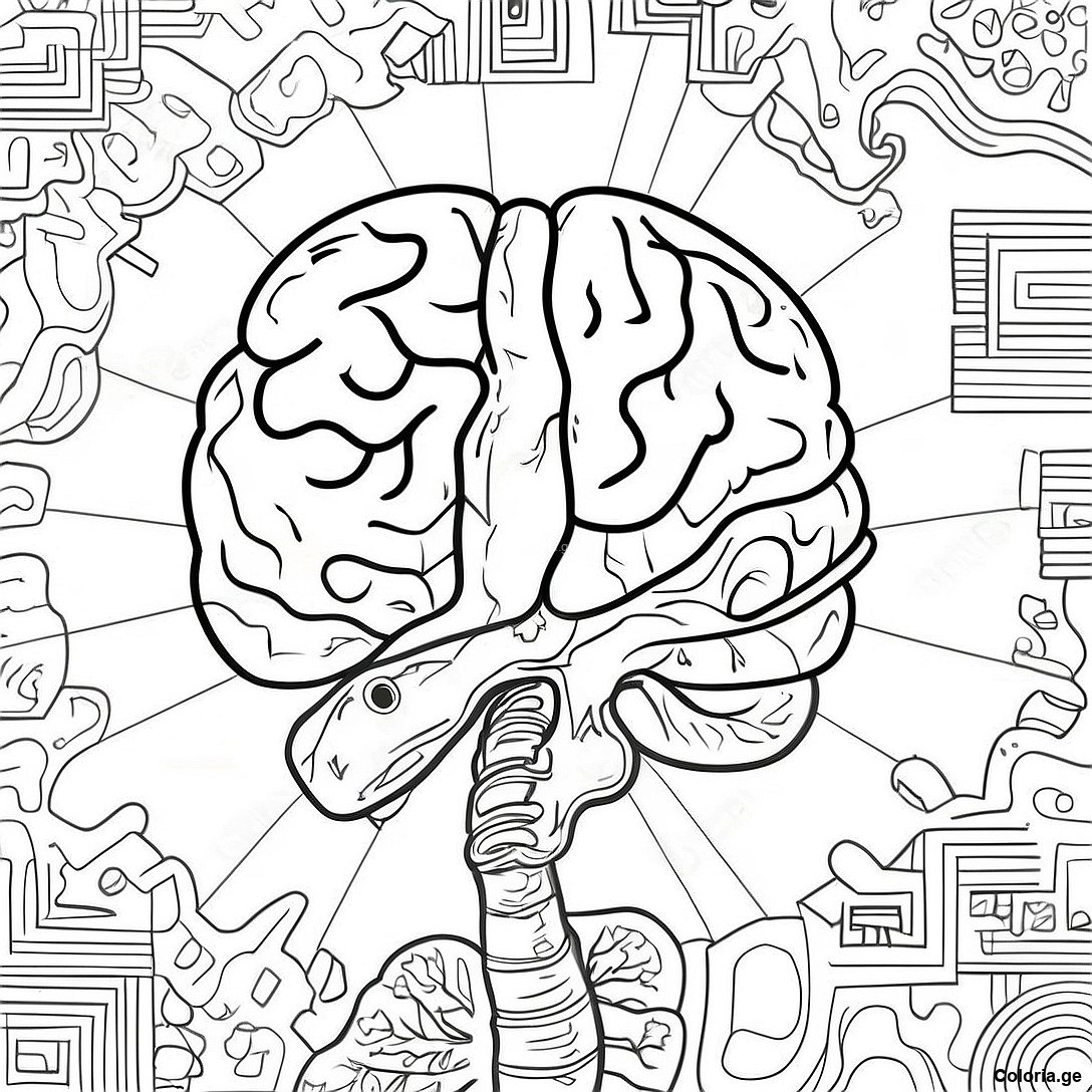 Page De Coloriage De Lanatomie Du Cerveau Realiste 69123 15141