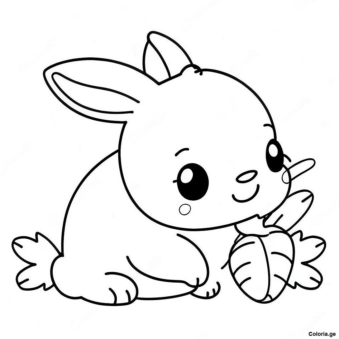 Page De Coloriage De Lapin Realiste Duveteux Avec Des Carottes 135979 67709