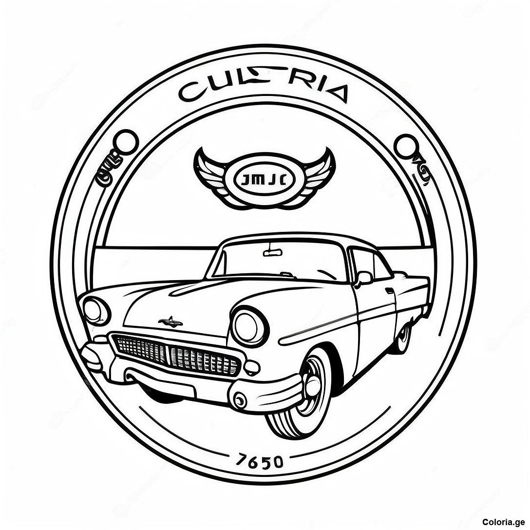Page De Coloriage De Logo De Voiture Vintage 107180 44397