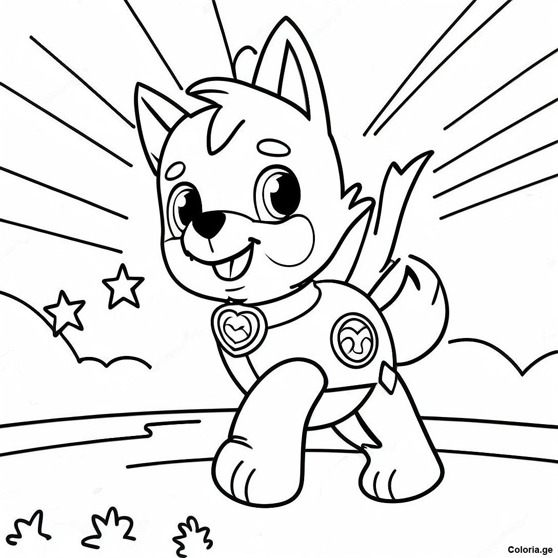 Page à colorier Page De Coloriage De Mission De Sauvetage De Liberty Paw Patrol imprimable gratuitement de la collection Pat' Patrouille — dessin en noir et blanc pour enfants et adultes.
