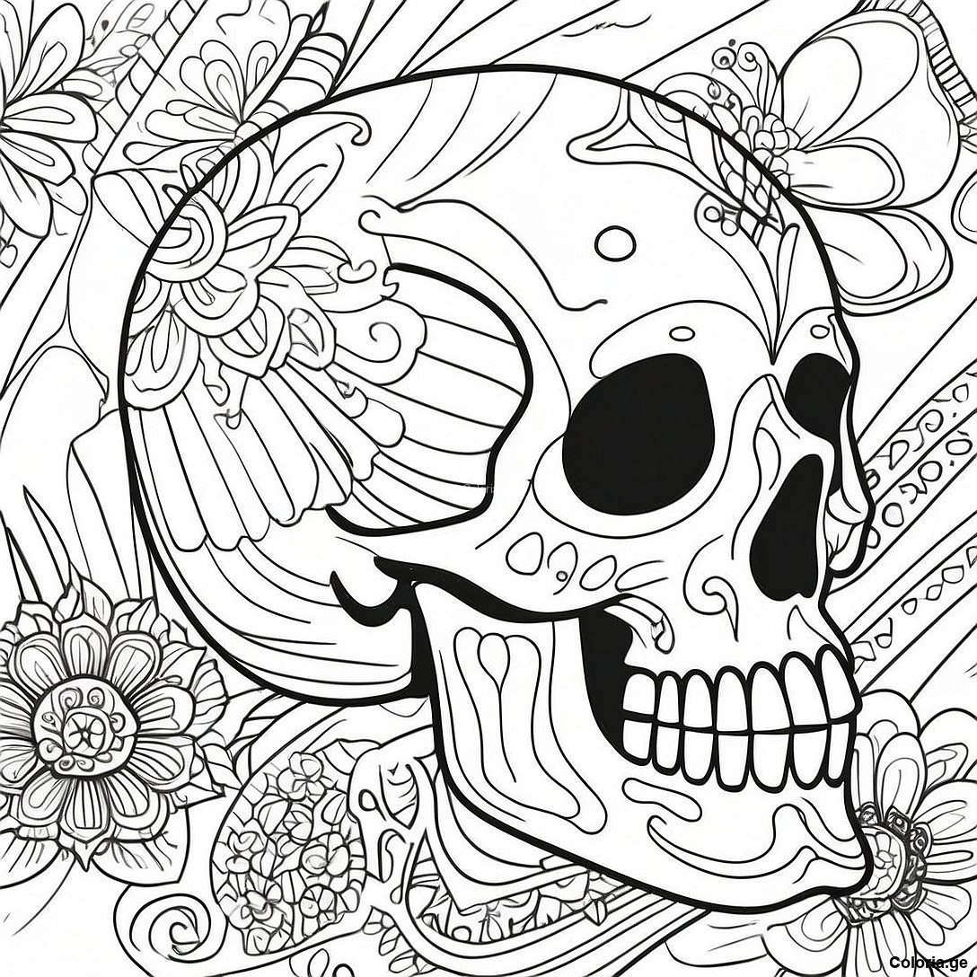 Page à colorier Page De Coloriage De Structure De Crâne Réaliste imprimable gratuitement de la collection Divers — dessin en noir et blanc pour enfants et adultes.
