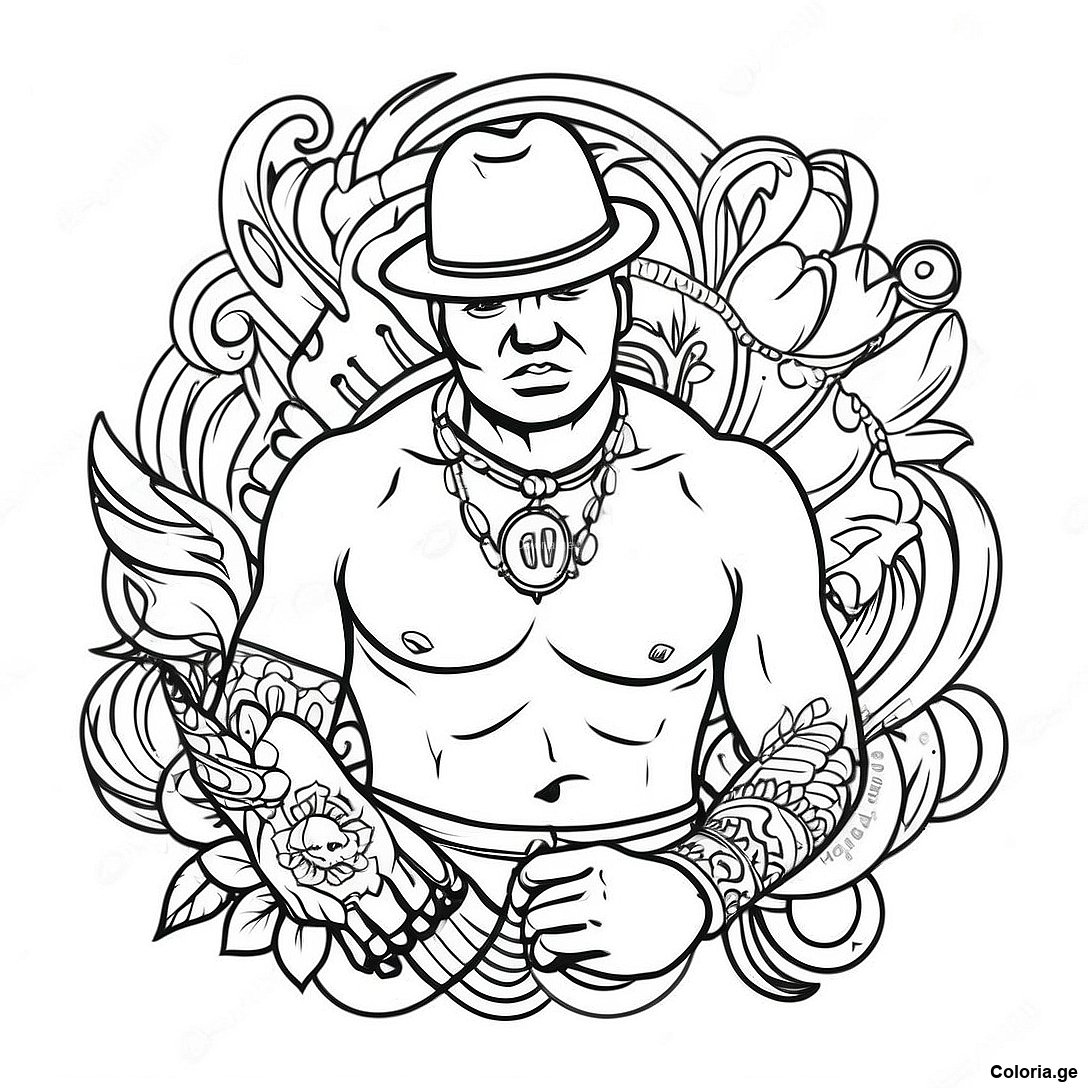 Page à colorier Page De Coloriage De Style De Tatouage Gangsta Vintage imprimable gratuitement de la collection Divers — dessin en noir et blanc pour enfants et adultes.