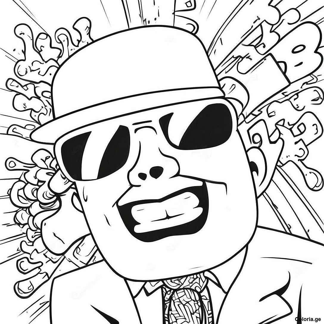 Page à colorier Page De Coloriage De Tags De Graffiti De Gangster Cool imprimable gratuitement de la collection Divers — dessin en noir et blanc pour enfants et adultes.