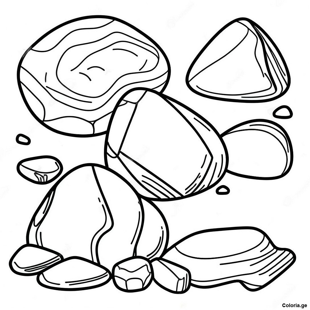 Page à colorier Page De Coloriage Des Types De Roches imprimable gratuitement de la collection Éducatif — dessin en noir et blanc pour enfants et adultes.