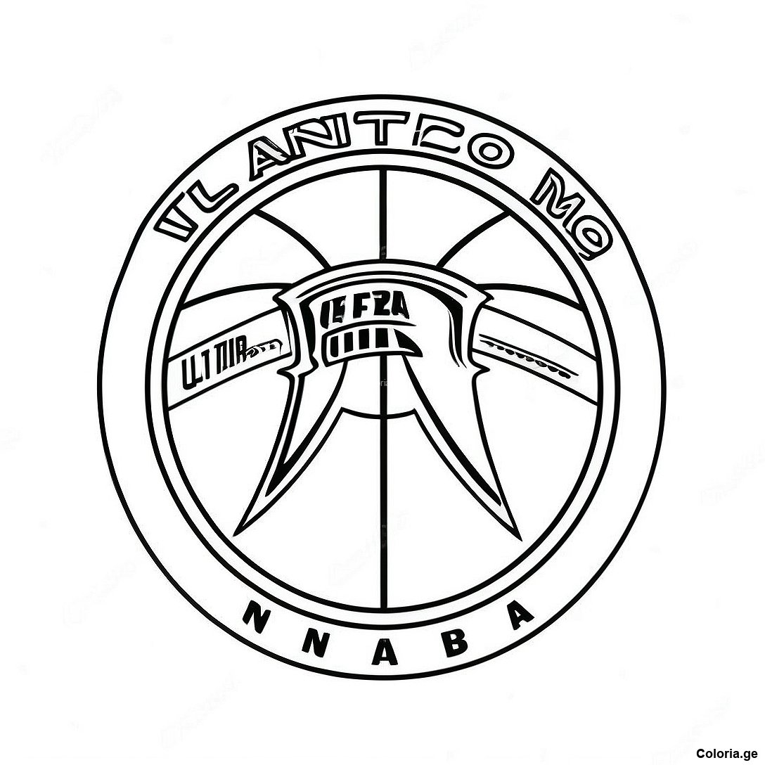 Page à colorier Page De Coloriage Du Logo D'équipe Nba Vintage imprimable gratuitement de la collection Sports — dessin en noir et blanc pour enfants et adultes.