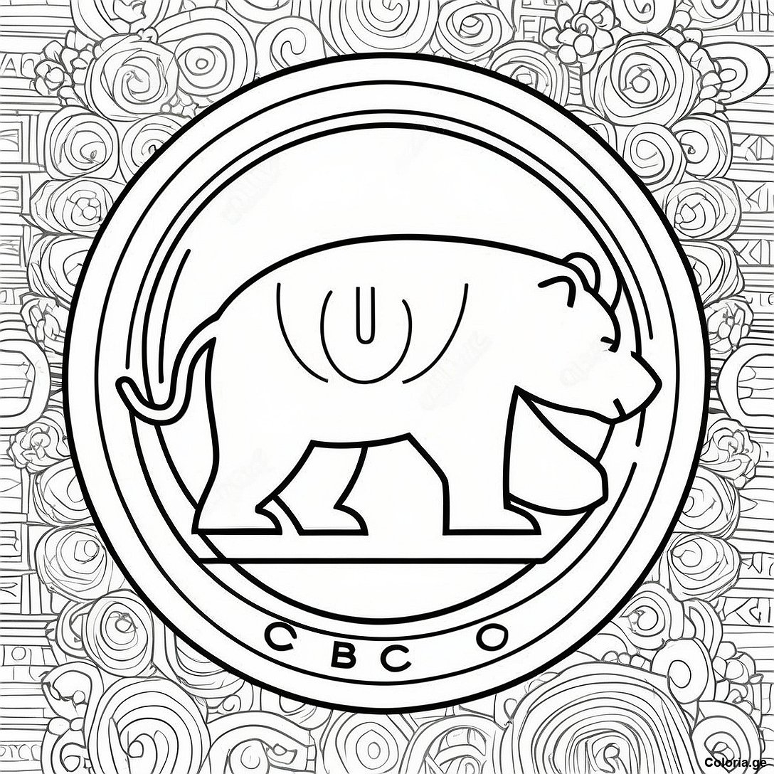 Page à colorier Page De Coloriage Du Logo Vintage Des Chicago Cubs imprimable gratuitement de la collection Sports — dessin en noir et blanc pour enfants et adultes.