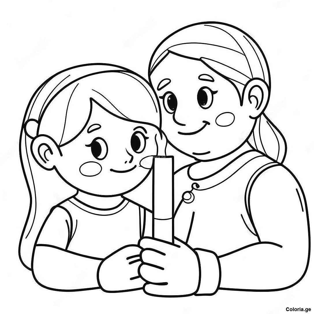 Page à colorier Page De Coloriage Du Partage Et De La Bienveillance imprimable gratuitement de la collection Divers — dessin en noir et blanc pour enfants et adultes.