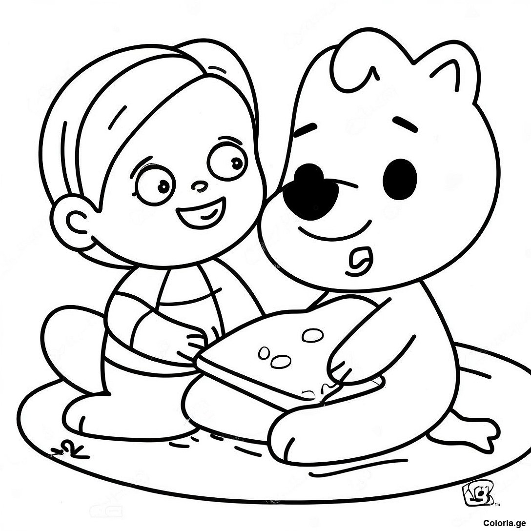 Page à colorier Page De Coloriage Du Partage Et De La Bienveillance imprimable gratuitement de la collection Divers — dessin en noir et blanc pour enfants et adultes.