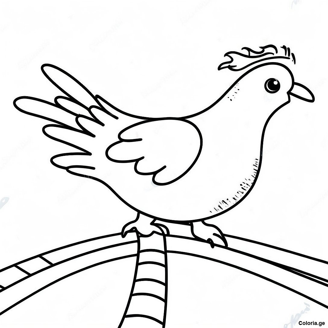 Page à colorier Page De Coloriage Du Pigeon Aventurier Sur Des Montagnes Russes imprimable gratuitement de la collection Éducatif — dessin en noir et blanc pour enfants et adultes.