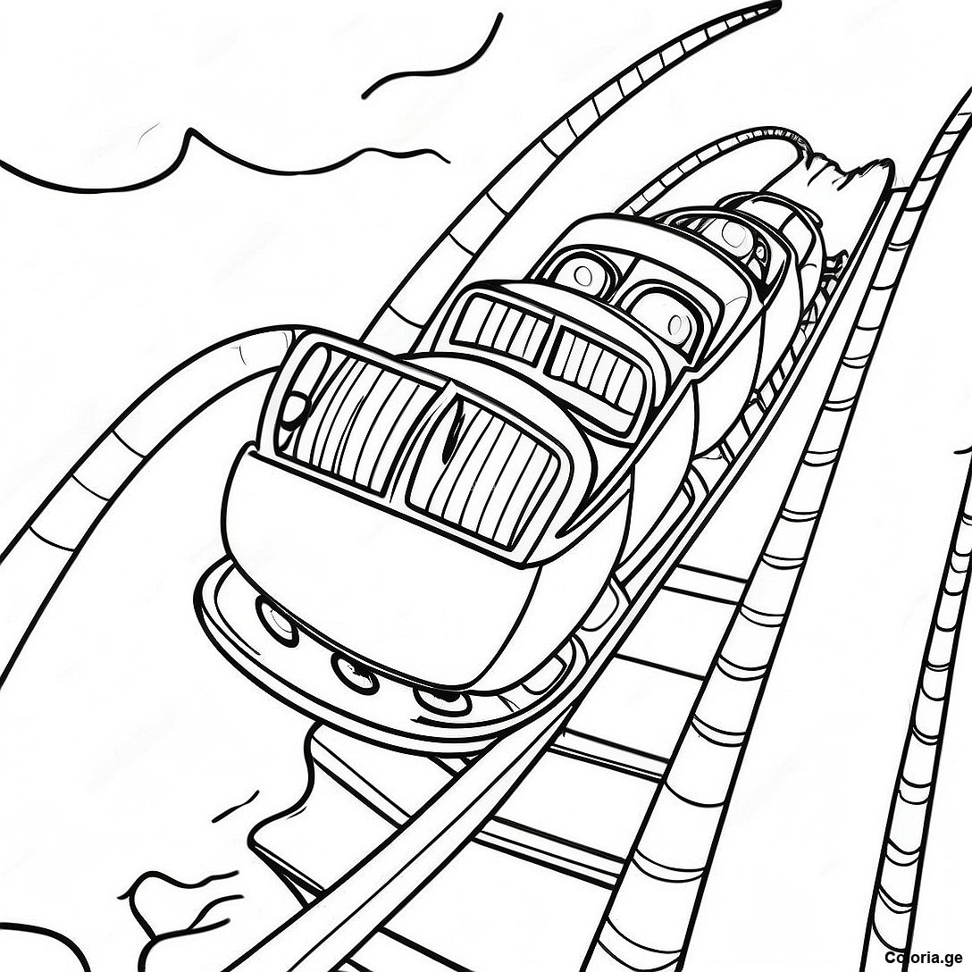Page à colorier Page De Coloriage D'une Montée D'adrénaline En Montagnes Russes imprimable gratuitement de la collection Divers — dessin en noir et blanc pour enfants et adultes.