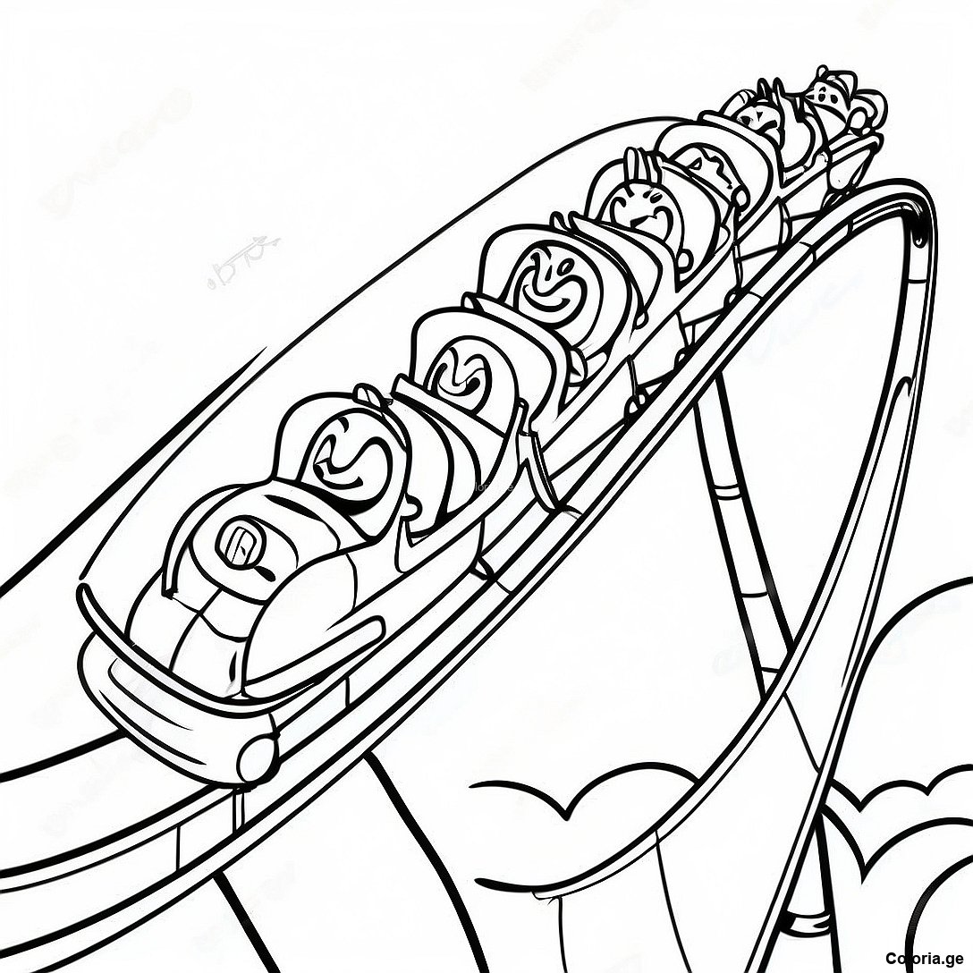 Page à colorier Page De Coloriage D'une Montée D'adrénaline En Montagnes Russes imprimable gratuitement de la collection Divers — dessin en noir et blanc pour enfants et adultes.