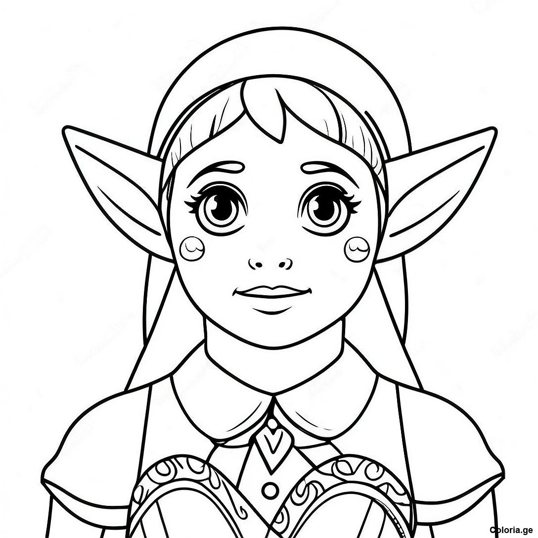 Page à colorier Page De Coloriage Elfe Réaliste imprimable gratuitement de la collection Pour Adultes — dessin en noir et blanc pour enfants et adultes.