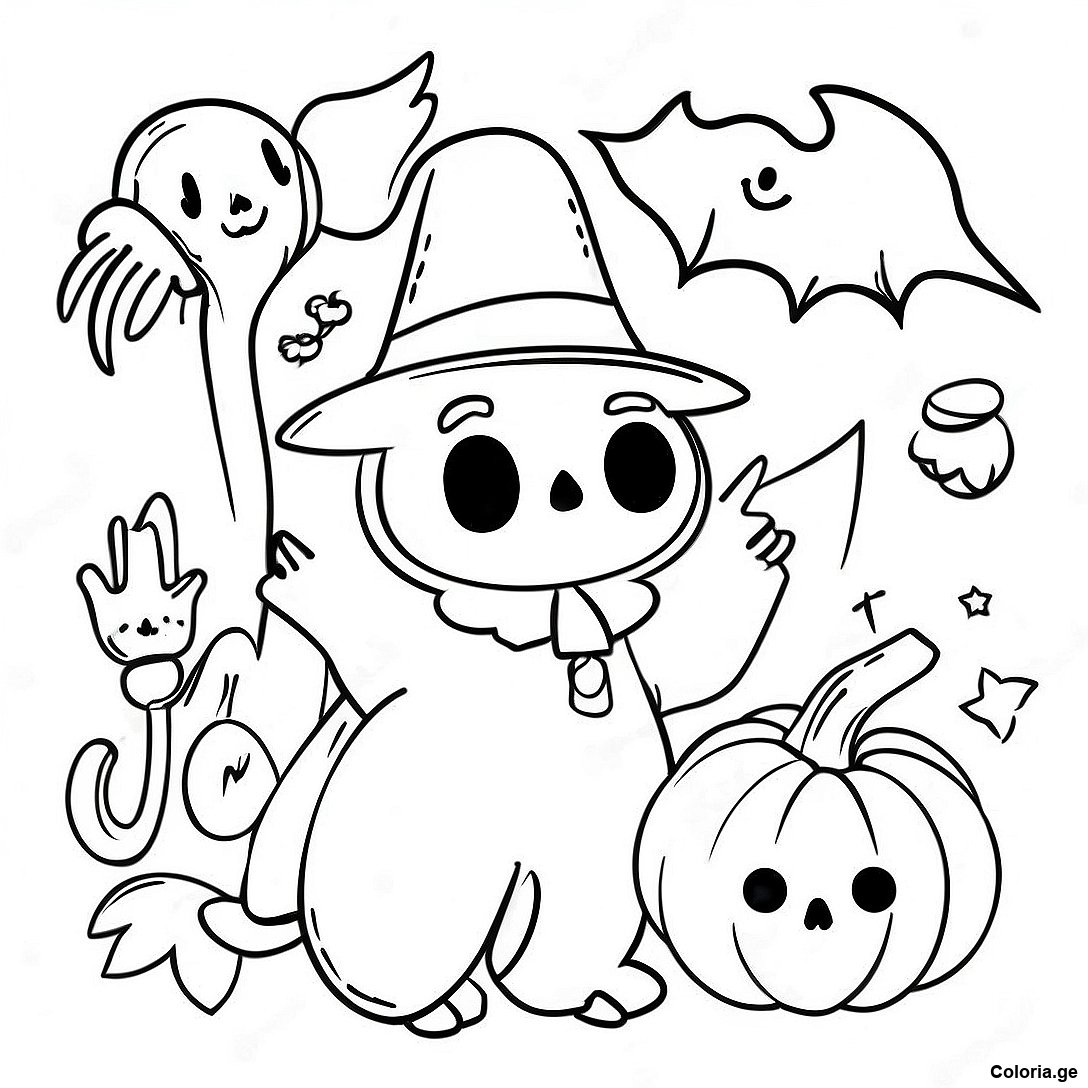 Page De Coloriage Halloween Vintage 103427 41454