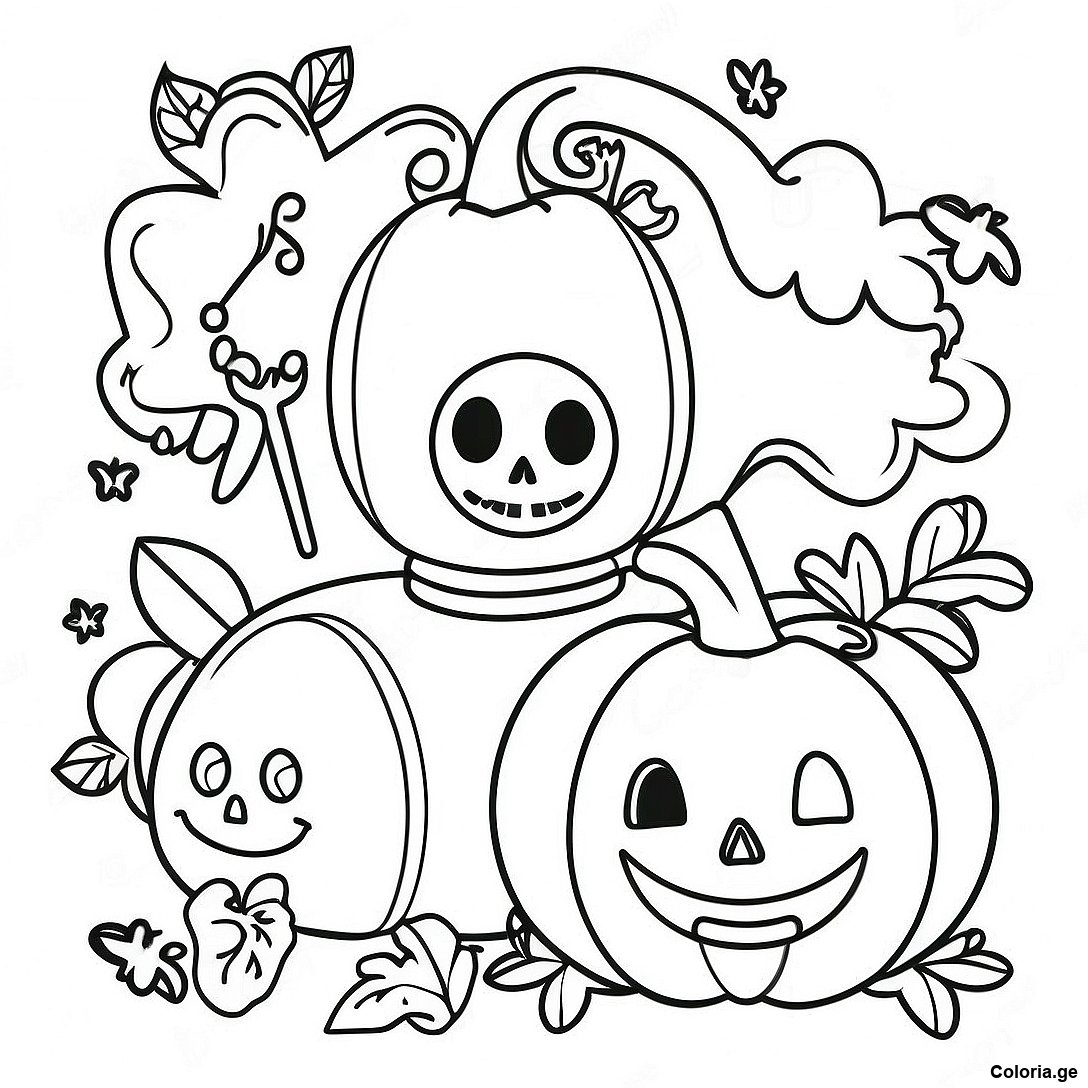 Page De Coloriage Halloween Vintage 103427 41456