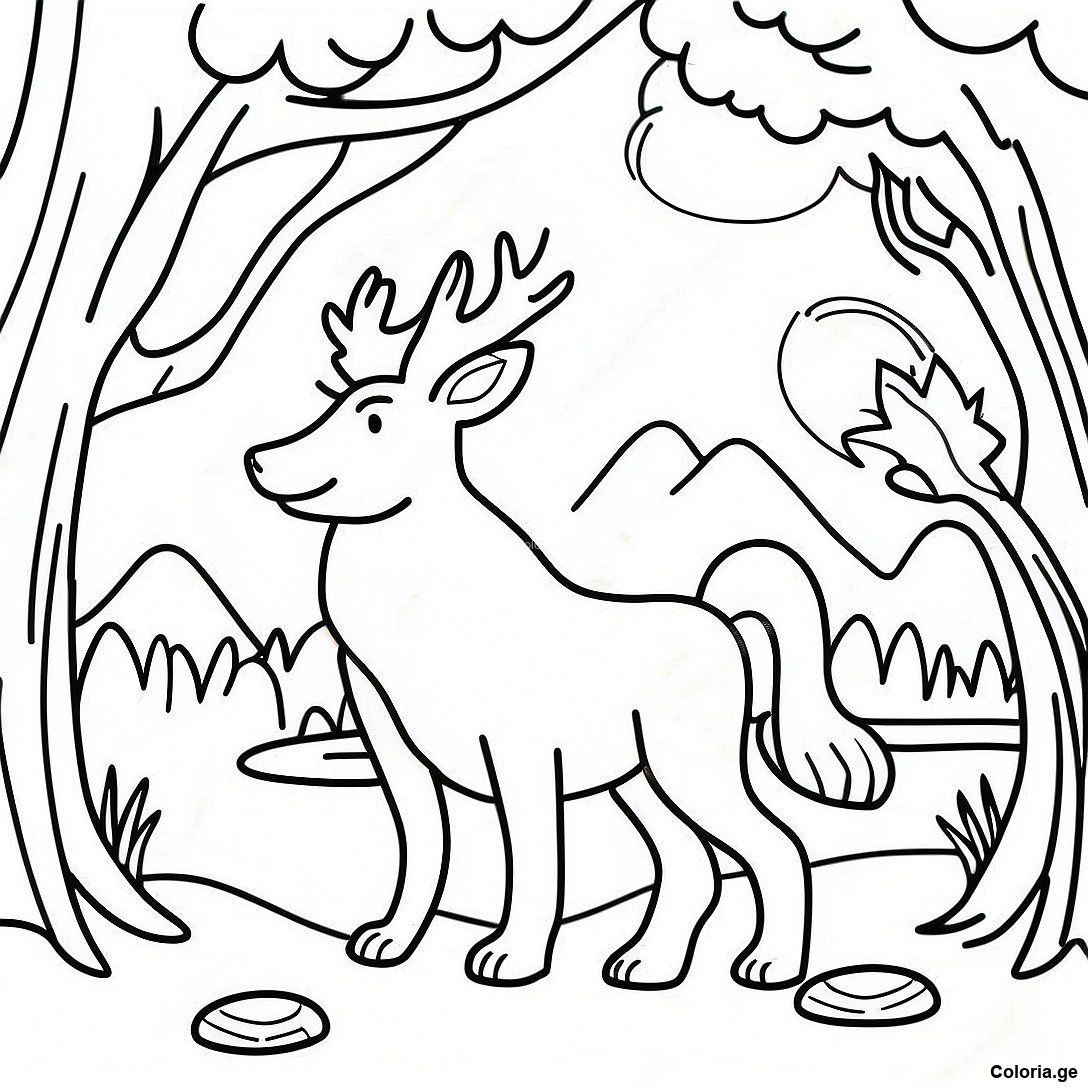 Page à colorier Page De Coloriage Nature Réaliste imprimable gratuitement de la collection Nature — dessin en noir et blanc pour enfants et adultes.