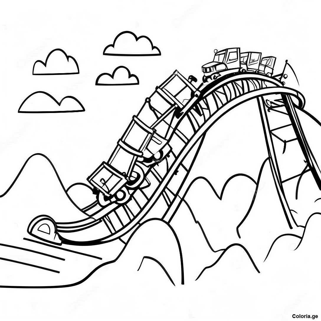 Page à colorier Page De Coloriage Phineas Et Ferb Construisant Des Montagnes Russes imprimable gratuitement de la collection Émissions de Télévision pour Enfants — dessin en noir et blanc pour enfants et adultes.